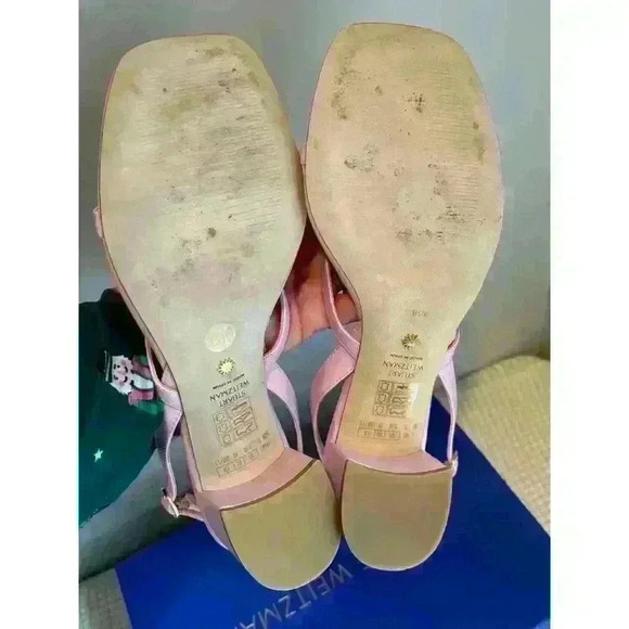 Stuart Weitzman Women's Oasis Slingback Sandal Pump in Pink Blossom Size 9.5 - Picture 13 of 13